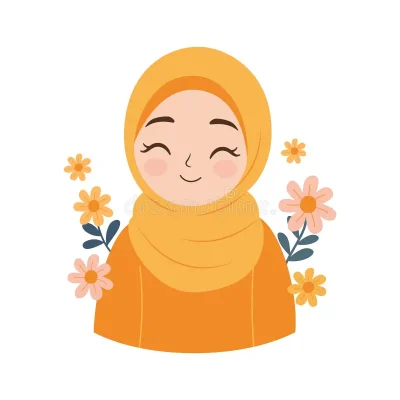 cute-muslim-little-girl-cartoon-character-smiling-wearing-hijab-flower-floral-decoration-353265005